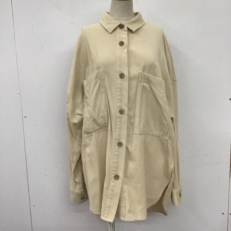 ローリーズファーム LOWRYS FARM シャツ、ブラウス 長袖 LF620143AD ドビーコールCPOシャツ コーデュロイ FREE 無地 アイボリー / アイボリー / レディース USED 古着 中古 10108573