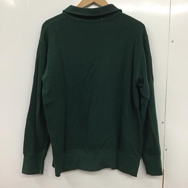 ヘルスニット Healthknit トレーナー 長袖 長袖スウェット ジップカラーネック スウェットカットソー L 無地 緑 / グリーン / メンズ USED 古着 中古 10132695