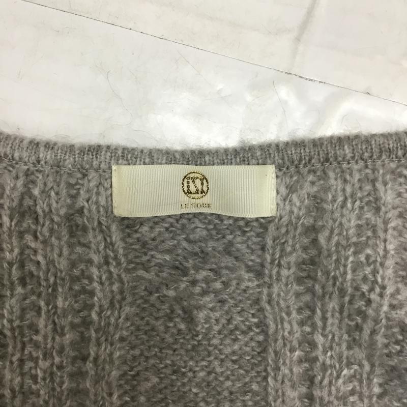 ルスーク LESOUK ニット、セーター 長袖 38 無地 灰 / グレー / レディース USED 古着 中古 10043225
