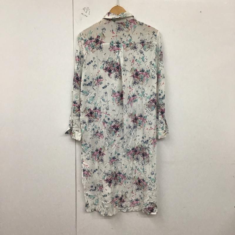 ザラ ZARA ワンピース ロングスカート シャツワンピース M 総柄 X 花柄 白 / ホワイト / レディース USED 古着 中古 10128870