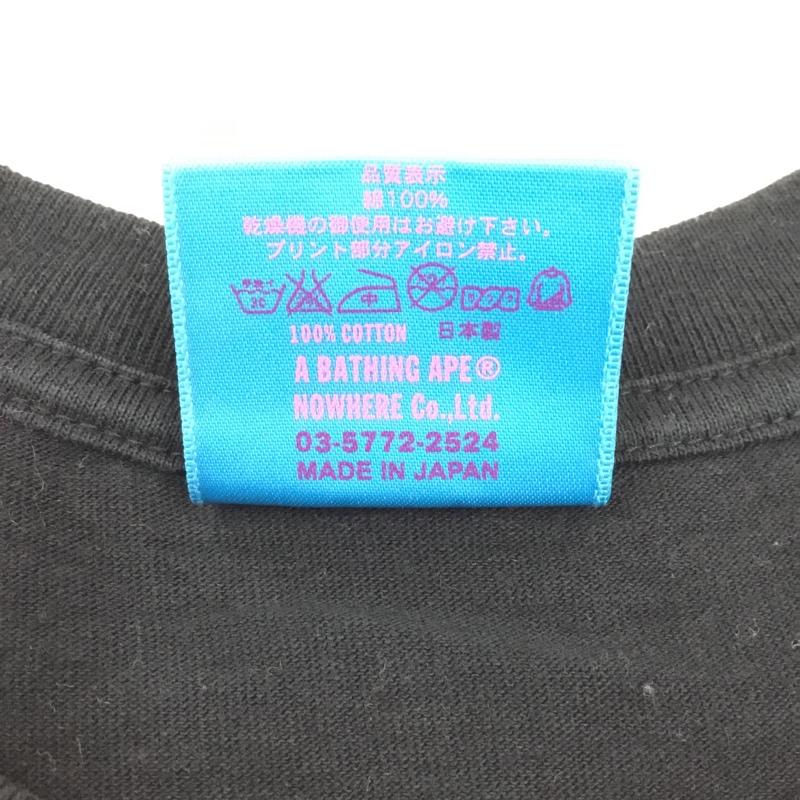 ベイプ BAPE カットソー 長袖 長袖カットソー クルーネックカットソー ロングスリーブカットソー プリントTシャツ L ロゴ、文字 黒 / ブラック / メンズ USED 古着 中古 10121579