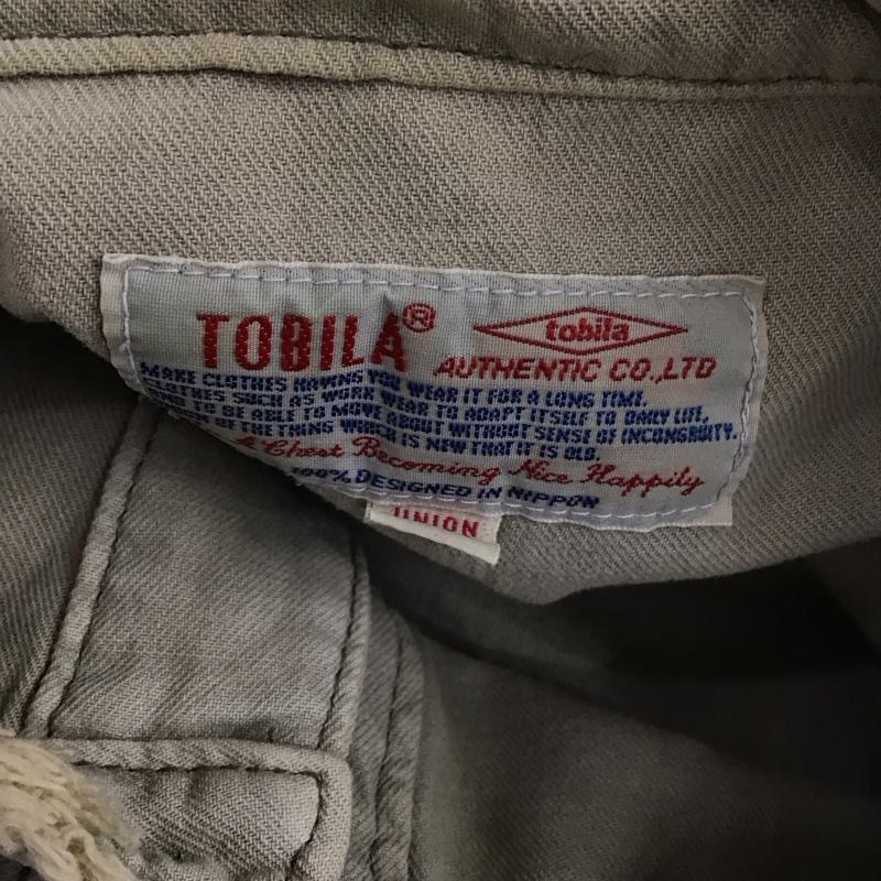 トビラ TOBILA シャツ、ブラウス 長袖 31040617 スラブツイルフリンジ ウエスタンシャツ ノーカラーシャツ M ロゴ、文字 ベージュ / ベージュ / レディース USED 古着 中古 10122426