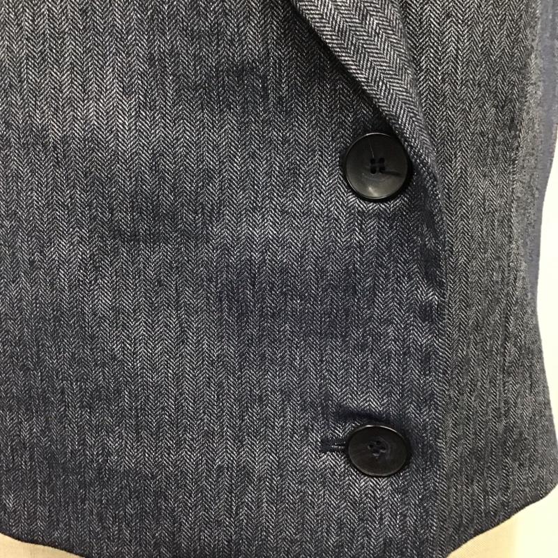 ザラ ZARA ベスト ベスト 2114 847 405 襟付き ヘリンボーン S 無地 紺 / ネイビー / レディース USED 古着 中古 10116705