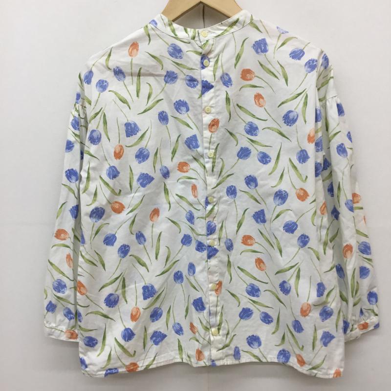 エヘカソポ ehka sopo カットソー 長袖 M 総柄 X 花柄 白 / ホワイト / レディース USED 古着 中古 10133778
