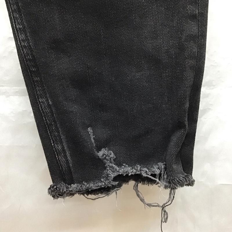 ザラ ZARA パンツ デニム、ジーンズ ダメージデニム 40 無地 黒 / ブラック /  メンズ USED 古着 中古 10123406