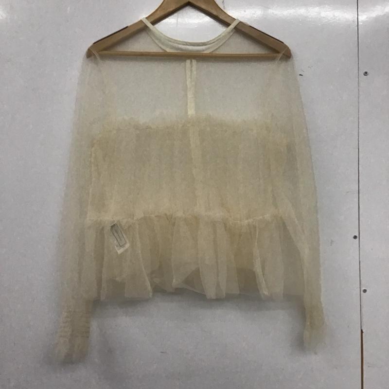 ロペピクニック ROPE PICNIC カーディガン 長袖 GDK-14170-A チュールフリルカーディガン ノーカラー 38 無地 アイボリー / アイボリー / レディース USED 古着 中古 10139116