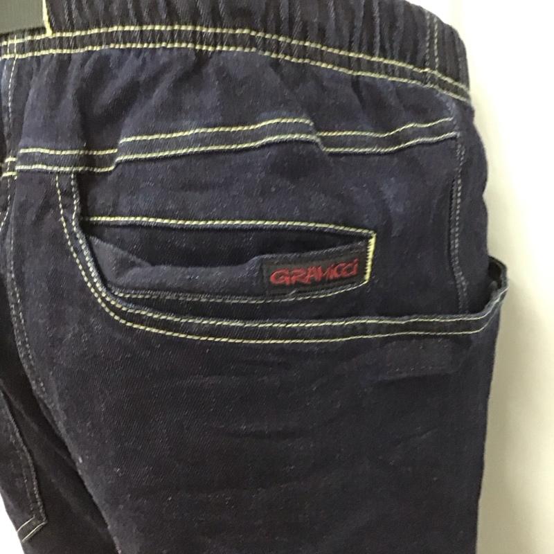 グラミチ GRAMICCI パンツ デニム、ジーンズ スリムパンツ カジュアルパンツ ストレートパンツ ストレッチパンツ XS ロゴ、文字 インディゴ / インディゴ /  メンズ USED 古着 中古 10122118