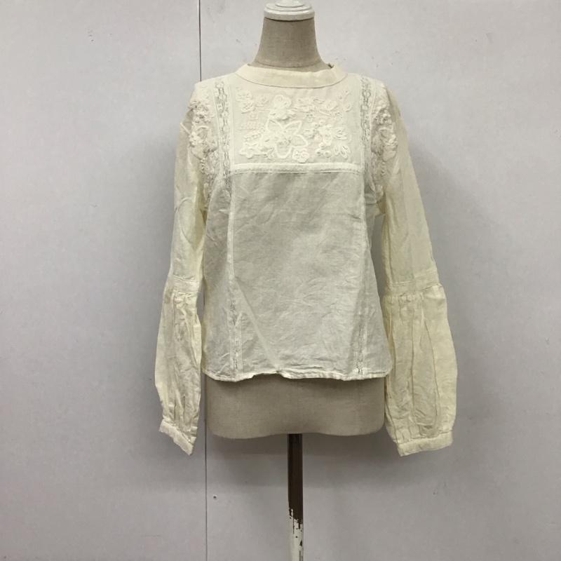 ザラ ZARA カットソー 長袖 長袖カットソー スタンドネックカットソー ロングスリーブカットソー 長袖シャツ M 花柄 アイボリー / アイボリー / レディース USED 古着 中古 10117857