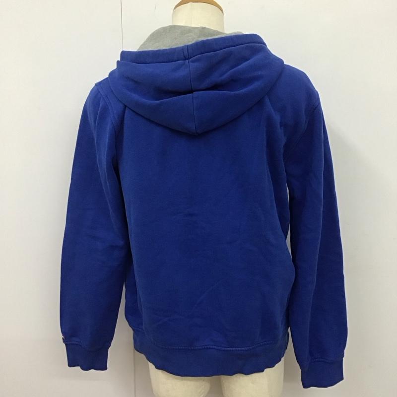 トミーヒルフィガー TOMMY HILFIGER パーカー 長袖 ジップアップアップパーカー 長袖パーカー スウェット M ロゴ、文字 青 / ブルー /  メンズ USED 古着 中古 10125290