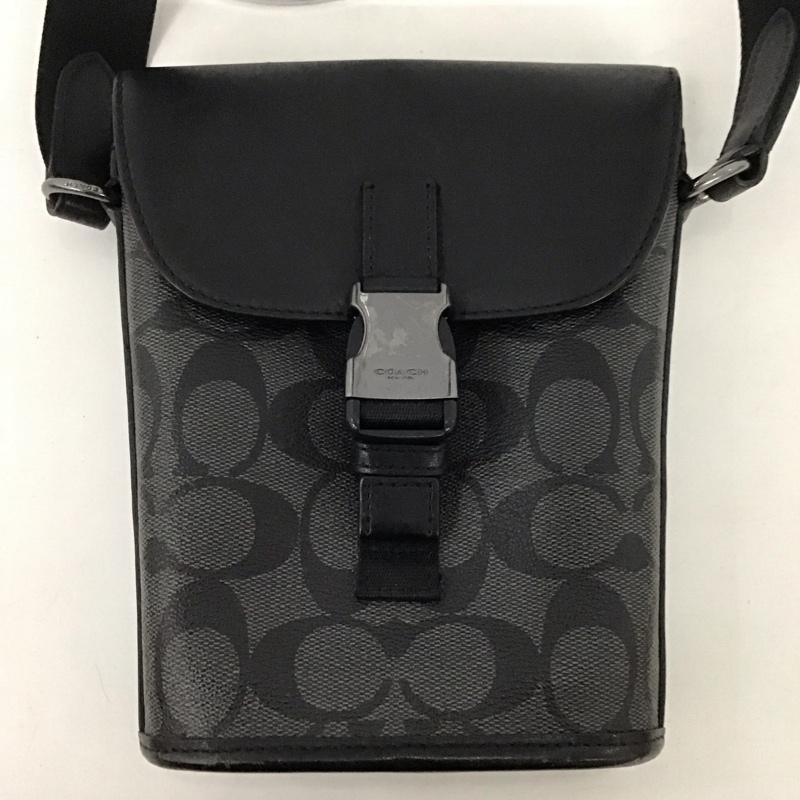 コーチ COACH ショルダーバッグ ショルダーバッグ B2280-C3134 シグネチャー トラック スモール フラップ クロスボディ 総柄 黒 / ブラック / メンズ USED 古着 中古 10125574