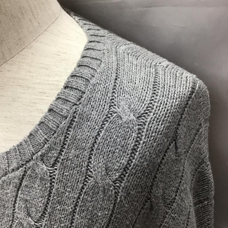 ポロラルフローレン POLO RALPH LAUREN ニット、セーター 長袖 長袖ニットカットソー ニット セーター クルーネックニット ロゴ、文字 灰 / グレー / メンズ USED 古着 中古 10111791