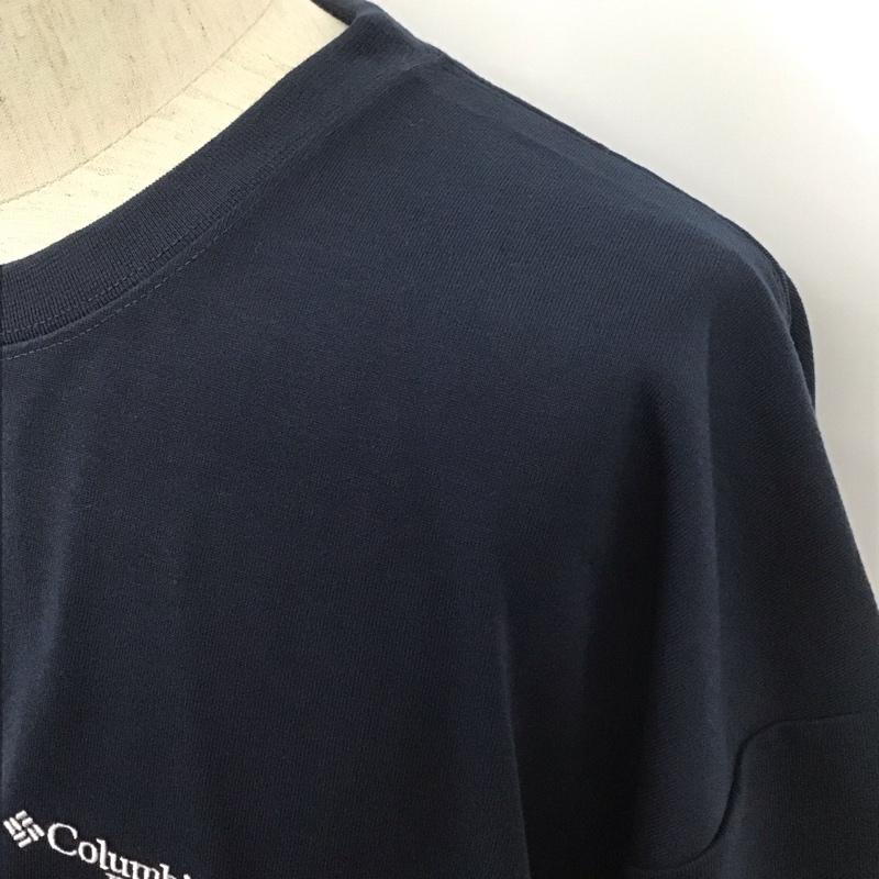 コロンビア Columbia Tシャツ 半袖 半袖カットソー 刺繍Tシャツ クルーネックカットソー XL ロゴ、文字 紺 / ネイビー / メンズ USED 古着 中古 10107246