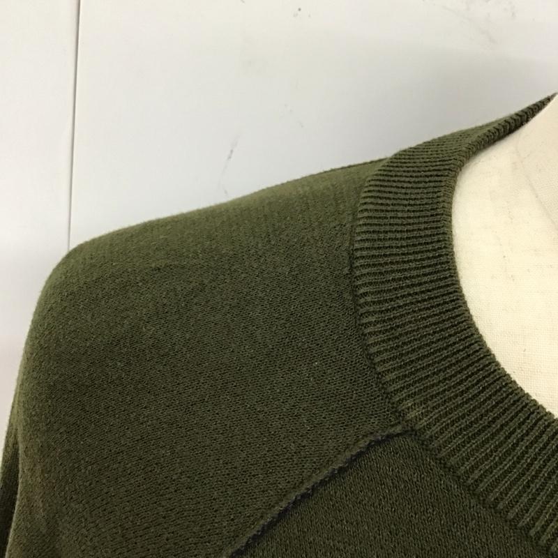 アイテムズ アーバンリサーチ ITEMS URBAN RESEARCH ニット、セーター 長袖 WH76-12Y001 クルーネック 40 無地 カーキ / カーキ / メンズ USED 古着 中古 10118105