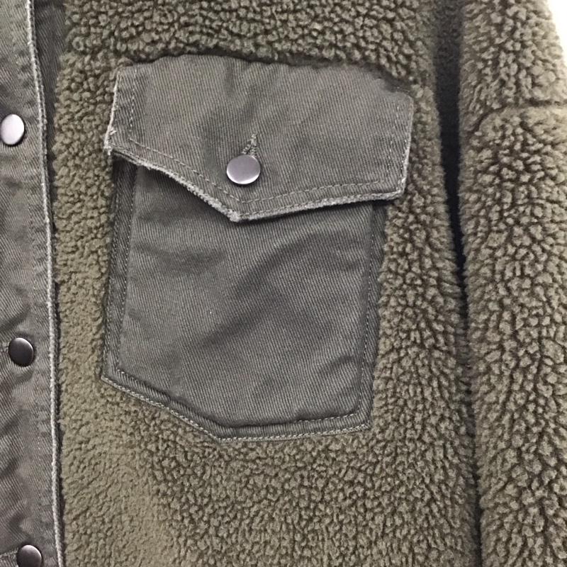 ザラ ZARA ジャケット、上着 ジャンパー、ブルゾン ボアジャケット S 無地 カーキ / カーキ / レディース USED 古着 中古 10131626
