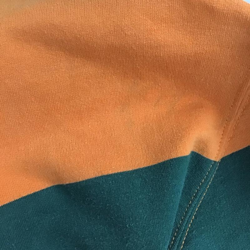 ポロバイラルフローレン Polo by RALPH LAUREN パーカー 長袖 M ボーダー柄 橙 / オレンジ / X 緑 / グリーン /  メンズ USED 古着 中古 10128289