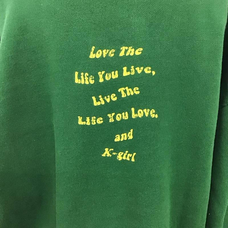 エックスガール X-girl トレーナー 長袖 05194220 2 プリント 緑 / グリーン / レディース USED 古着 中古 10121218