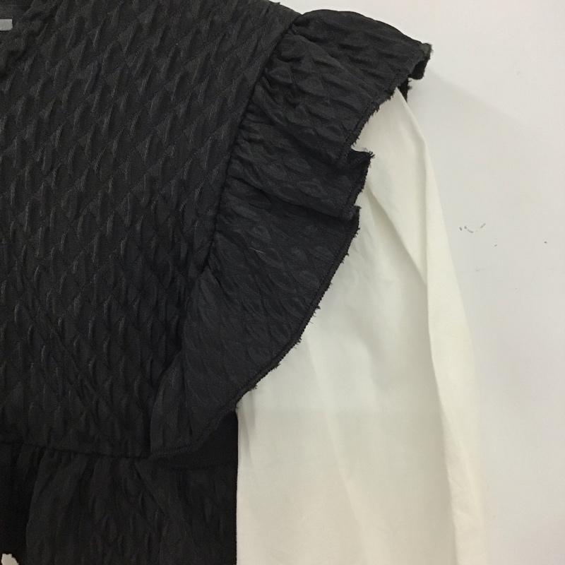 ザラ ZARA シャツ、ブラウス 長袖 M 無地 白 / ホワイト / X 黒 / ブラック / レディース USED 古着 中古 10137412