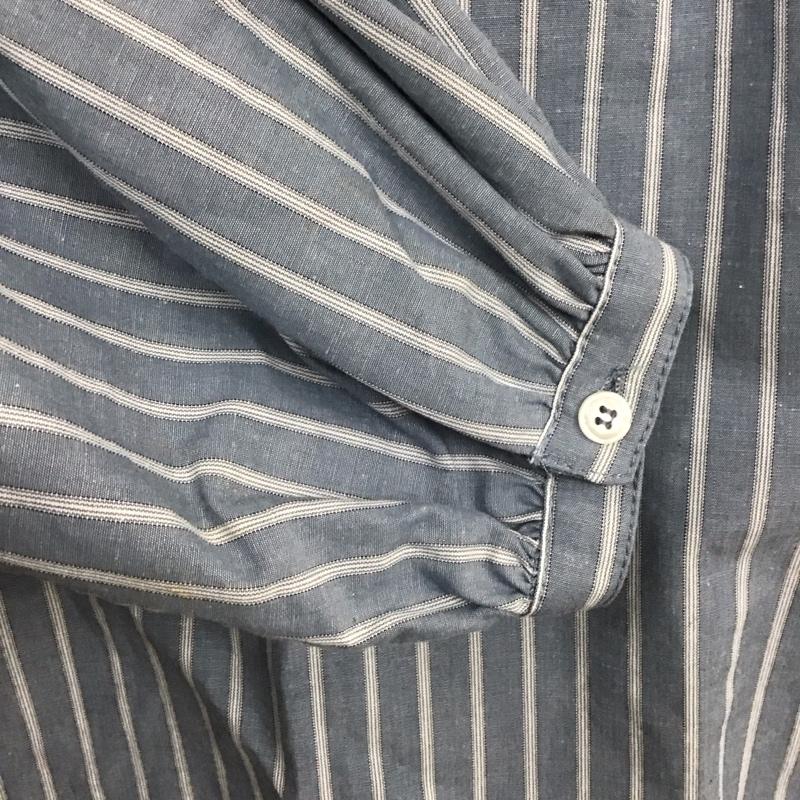 ザラ ZARA シャツ、ブラウス 長袖 M ストライプ 水色 / ライトブルー / レディース USED 古着 中古 10124783