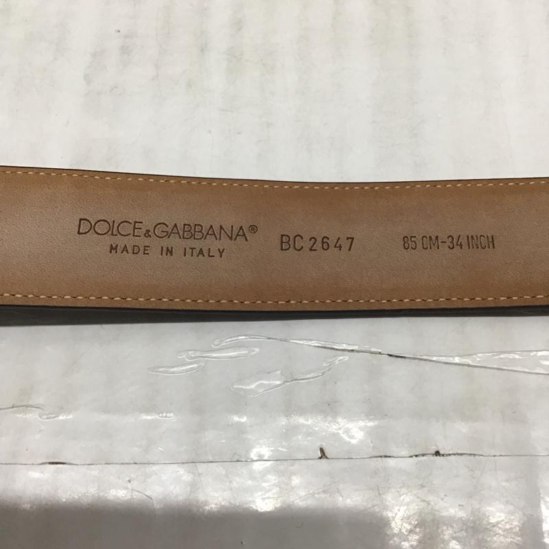 ドルチェアンドガッバーナ DOLCE&GABBANA ベルト・バックル ベルト BC2647 ロゴプレート 無地 黒 / ブラック / メンズ USED 古着 中古 10116294