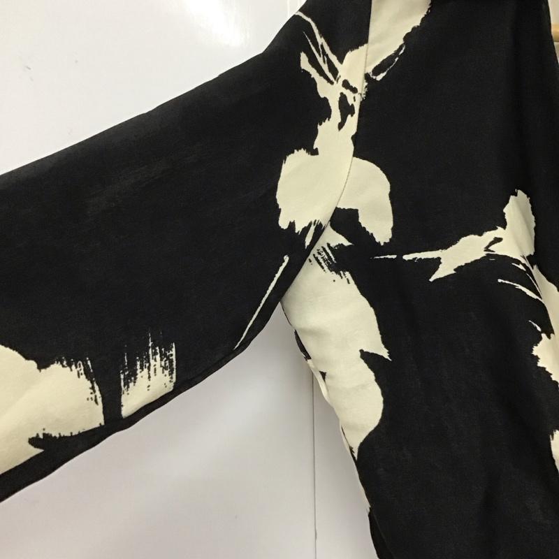 ザラ ZARA ワンピース ロングスカート 9621 261 093 カシュクール 長袖 XS 総柄 黒 / ブラック / レディース USED 古着 中古 10139399