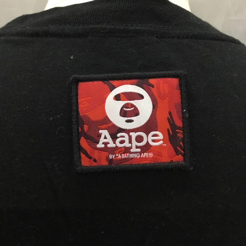 エーエイプバイアベイシングエイプ AAPE BY A BATHING APE カットソー 長袖 長袖カットソー クルーネックカットソー プリントTシャツ ロングスリーブカットソー M プリント 黒 / ブラック /  メンズ USED 古着 中古 10111293