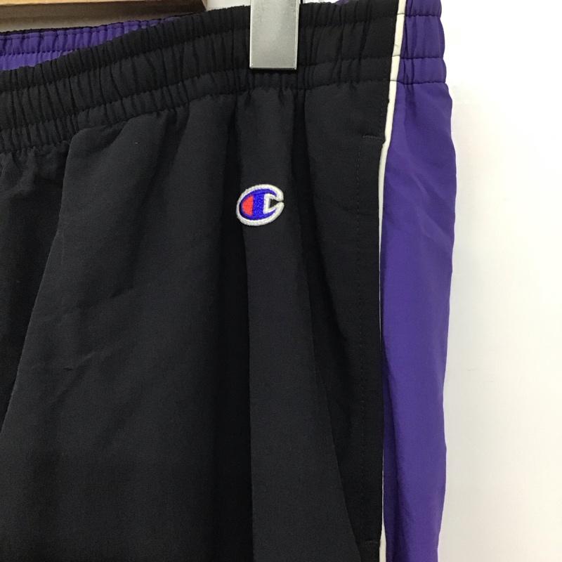 チャンピオン Champion パンツ ワークパンツ、ペインターパンツ c3-q209 アクションナイロンパンツ ロングパンツ L ロゴ、文字 紺 / ネイビー / X 紫 / パープル / メンズ USED 古着 中古 10132320