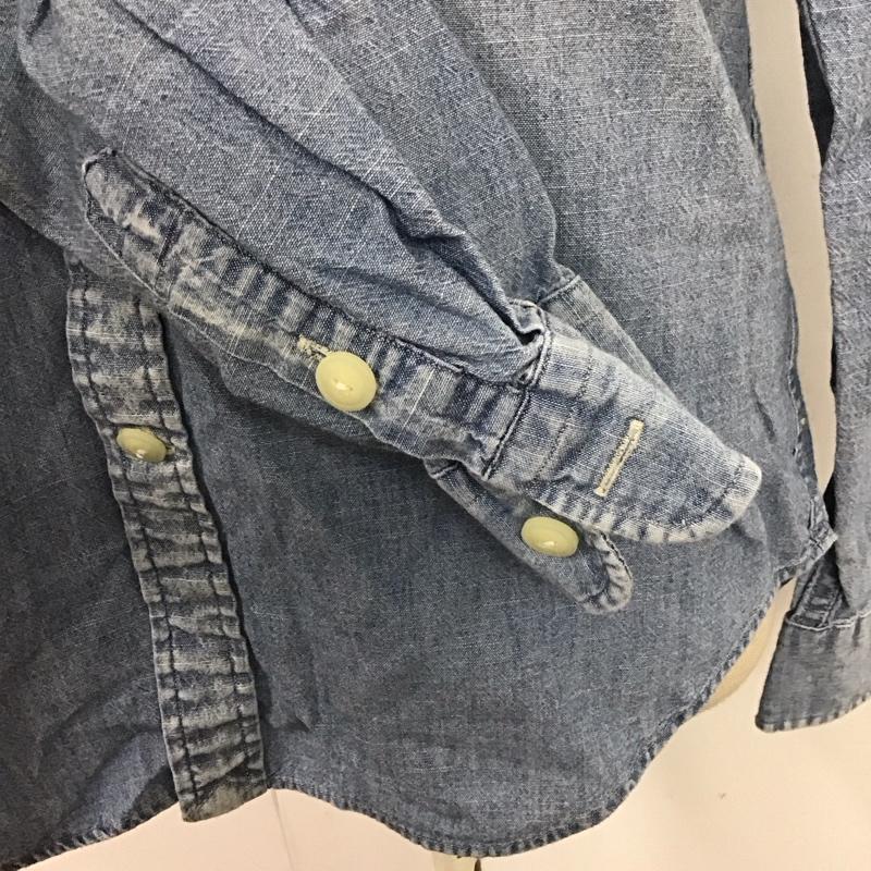 ポロラルフローレン POLO RALPH LAUREN シャツ、ブラウス 長袖 長袖シャツ カラーシャツ ポケットシャツ 長袖カットソー XS 無地 インディゴ / インディゴ / レディース USED 古着 中古 10115990
