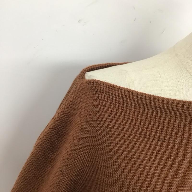 ロペマドモアゼル ROPE mademoiselle ニット、セーター 長袖 長袖ニットカットソー ニット セーター クルーネックニット M 無地 茶 / ブラウン / レディース USED 古着 中古 10123919