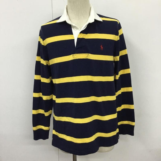 ポロラルフローレン POLO RALPH LAUREN カットソー 長袖 長袖カットソー ラガーシャツ ボーダーシャツ カラーシャツ S ボーダー柄 黄 / イエロー / X 紺 / ネイビー /  メンズ USED 古着 中古 10110010