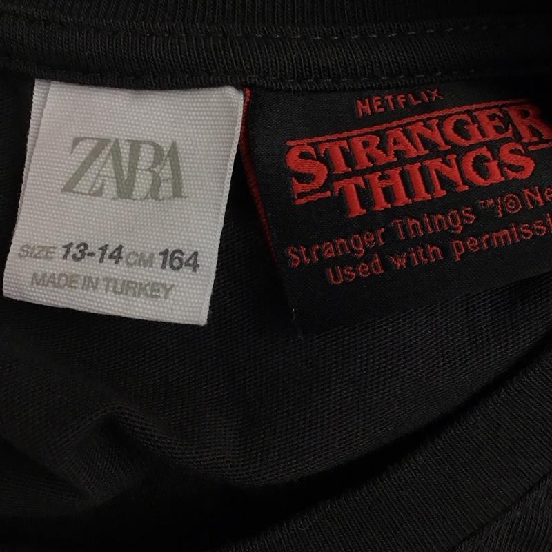 ザラ ZARA カットソー 長袖 長袖カットソー クルーネックカットソー ロングスリーブカットソー プリントTシャツ プリント 黒 / ブラック / レディース USED 古着 中古 10114930