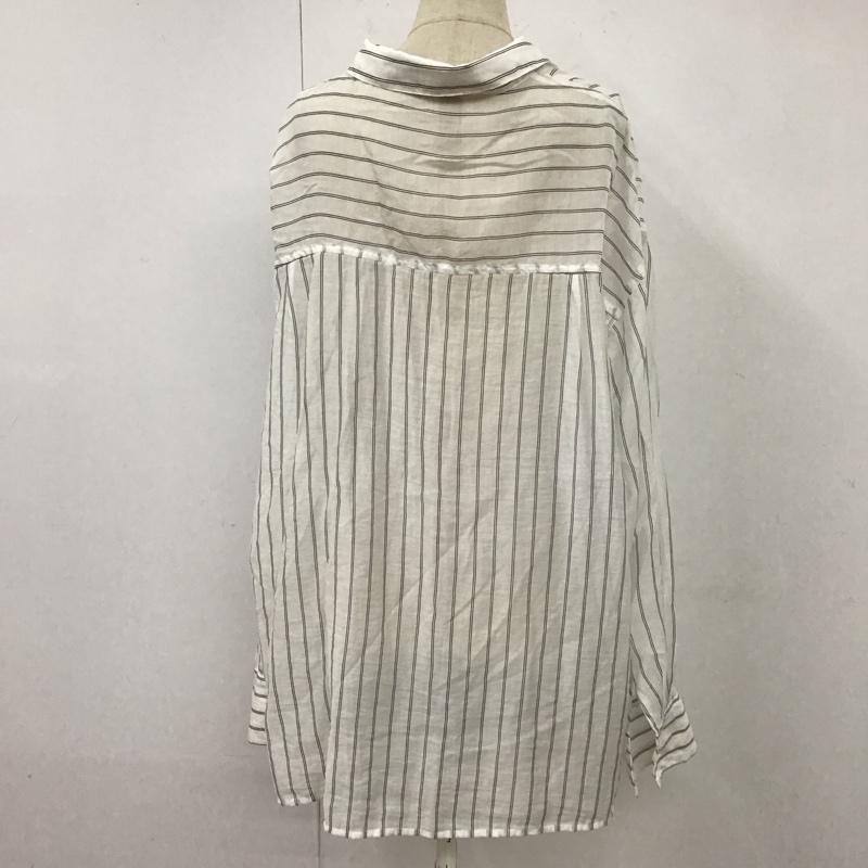 アメリカンホリック AMERICAN HOLIC シャツ、ブラウス 長袖 長袖シャツ カラーシャツ ポケットシャツ 長袖カットソー ストライプシャツ M ストライプ 白 / ホワイト / レディース USED 古着 中古 10117311