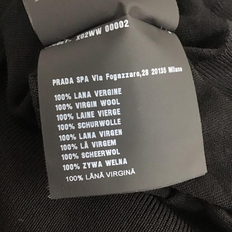 プラダ PRADA ニット、セーター 半袖 半袖ニットカットソー セーター ロゴ、文字 黒 / ブラック / メンズ USED 古着 中古 10138784