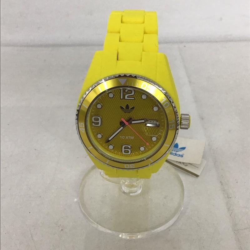 アディダス adidas 腕時計 アナログ(クォーツ式) ADH6179 箱有 ワンポイント 黄 / イエロー / メンズ USED 古着 中古 10134489