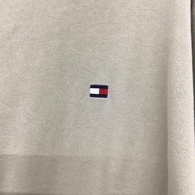 トミーヒルフィガー TOMMY HILFIGER トレーナー 長袖 長袖トレーナー スウェット クルーネック プルオーバー XL ロゴ、文字 ベージュ / ベージュ / メンズ USED 古着 中古 10132380
