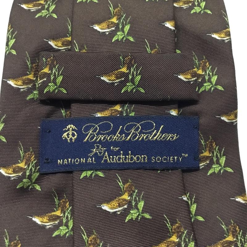 ブルックスブラザーズ BROOKS BROTHERS ネクタイ ネクタイ シルク USA製 鳥柄 総柄 茶 / ブラウン / メンズ USED 古着 中古 10113603