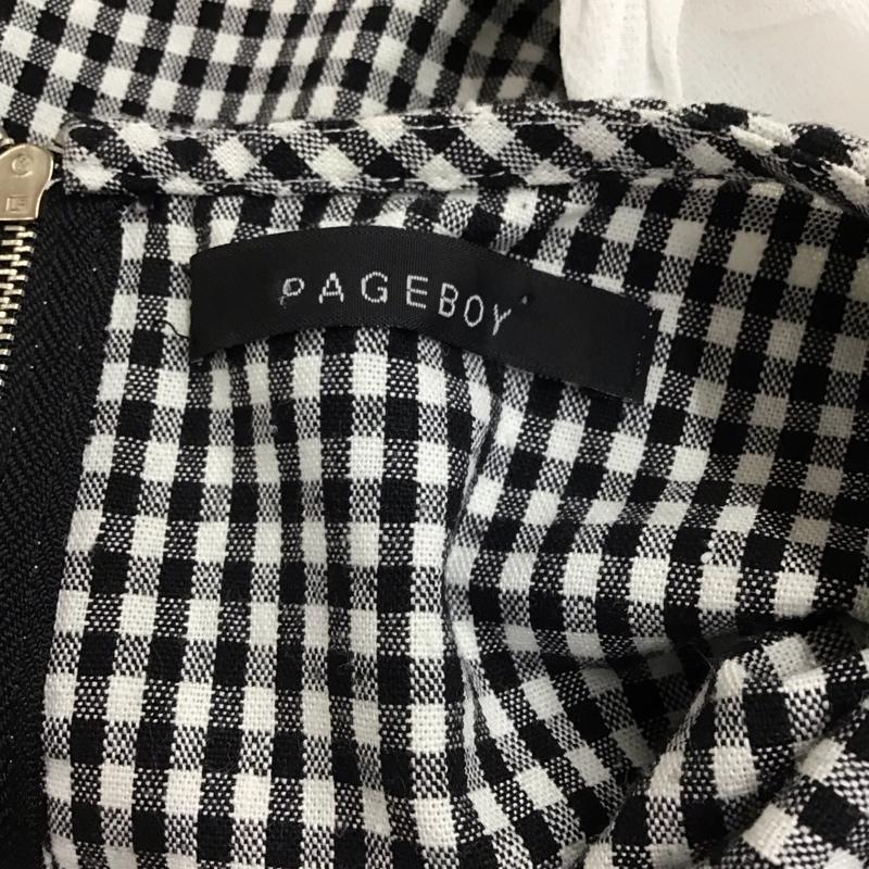 ページボーイ PAGEBOY カットソー 七分袖 FREE 無地 X チェック 白 / ホワイト / X 黒 / ブラック /  レディース USED 古着 中古 10114002