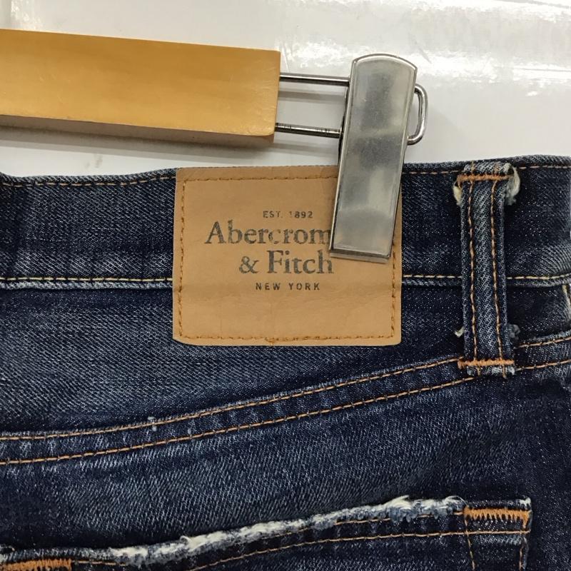 アバクロンビーアンドフィッチ ABERCROMBIE&FITCH パンツ デニム、ジーンズ デニムパンツ ワイドパンツ カジュアルパンツ Gパン 30インチ 無地 インディゴ / インディゴ / メンズ USED 古着 中古 10128682