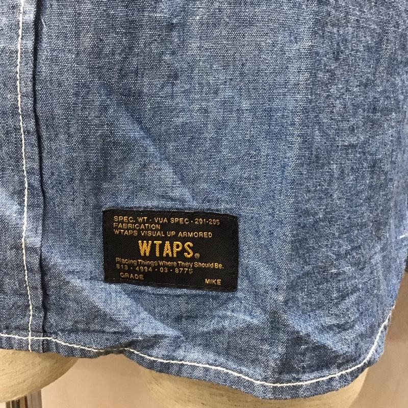 ダブルタップス W)TAPS シャツ、ブラウス 長袖 長袖シャツ カラーシャツ ポケットシャツ 長袖カットソー デニムシャツ 2 無地 インディゴ / インディゴ / メンズ USED 古着 中古 10121446