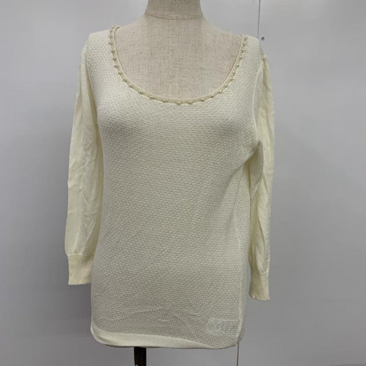 ロペピクニック ROPE  PICNIC カットソー 長袖 38 無地 白 / ホワイト /  レディース USED 古着 中古 10042285