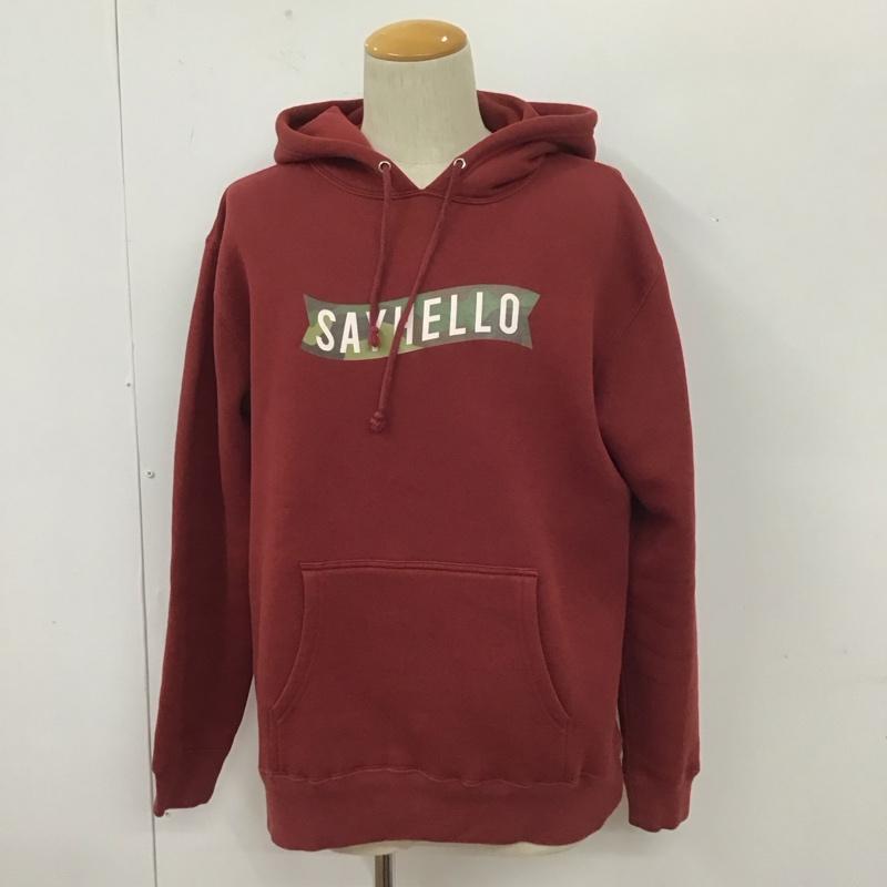 ワイルドシングス WILD THINGS パーカー 長袖 長袖パーカー フード付きパーカー プリントスウェット トレーナー L プリント 赤 / レッド / メンズ USED 古着 中古 10109842