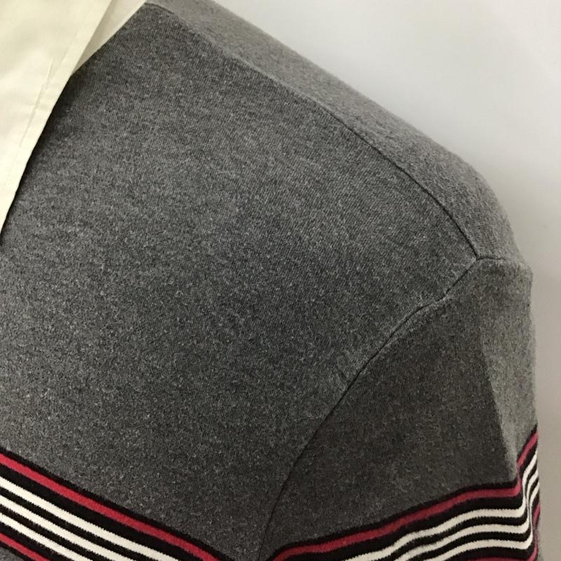 バーバリーブラックレーベル BURBERRY BLACK LABEL ポロシャツ 半袖 半袖ポロシャツ カラーシャツ 半袖カットソー 2 ロゴ、文字 灰 / グレー /  メンズ USED 古着 中古 10113109