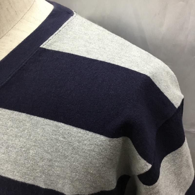 ナッカード KNACKERED Tシャツ 半袖 半袖カットソー プリントTシャツ クルーネックカットソー ボーダーカットソー XL ボーダー柄 灰 / グレー / X 紺 / ネイビー /  メンズ USED 古着 中古 10108529