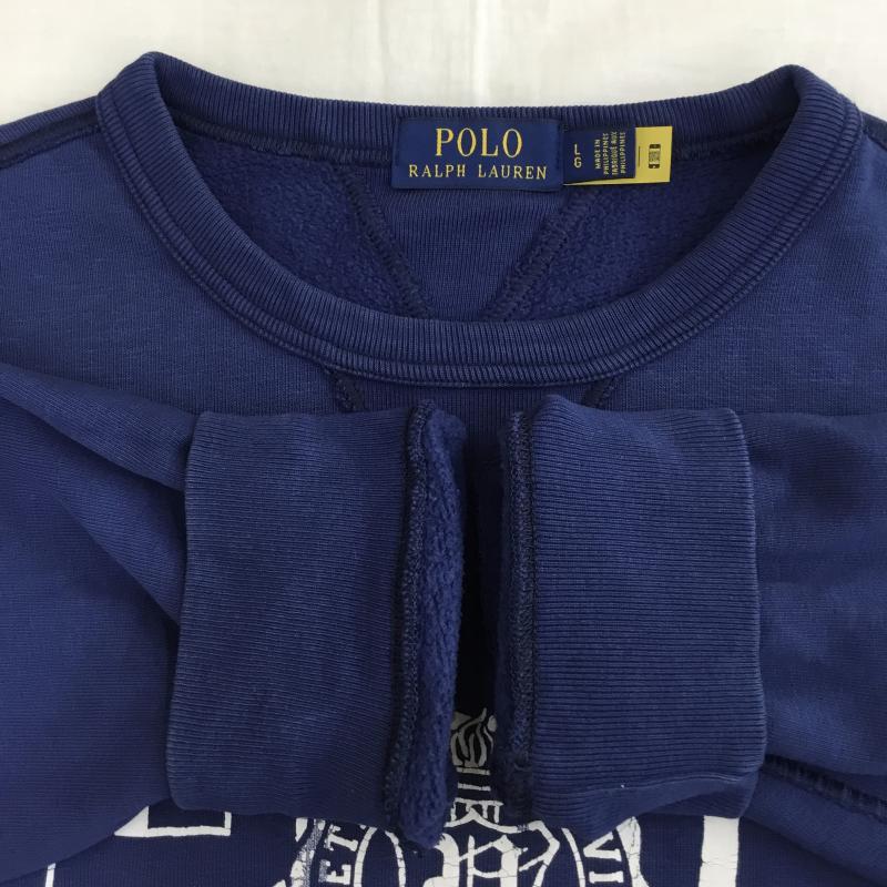 ポロラルフローレン POLO RALPH LAUREN トレーナー 長袖 L ロゴ、文字 青 / ブルー / メンズ USED 古着 中古 10136422