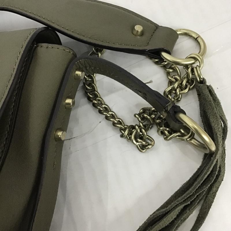 ゲス Guess ショルダーバッグ ショルダーバッグ DIXIE CROSSBODY FLAP VB457121 レザー ロゴ、文字 カーキ / カーキ / X 金 / ゴールド / レディース USED 古着 中古 10100792