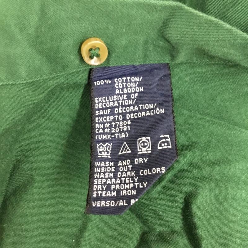 トミーヒルフィガー TOMMY HILFIGER シャツ、ブラウス 長袖 長袖シャツ カラーシャツ ポケットシャツ 長袖カットソー ボタンダウンシャツ M 無地 緑 / グリーン / メンズ USED 古着 中古 10122514