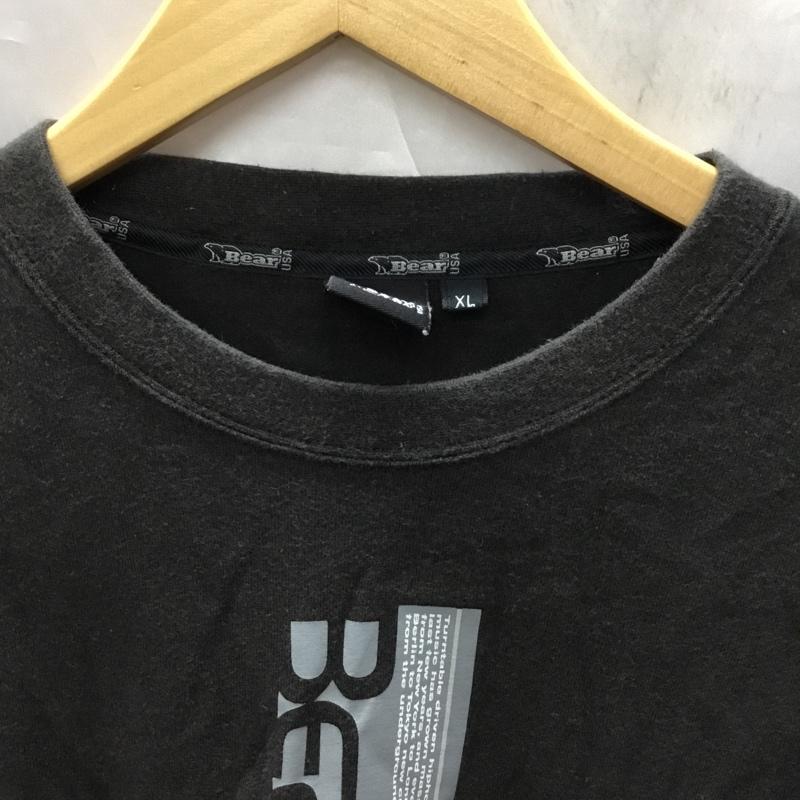 ベアー Bear USA Tシャツ 長袖 B33M9041 クルーネック ロンT プリント クマ XL ロゴ、文字 黒 / ブラック / レディース USED 古着 中古 10119306