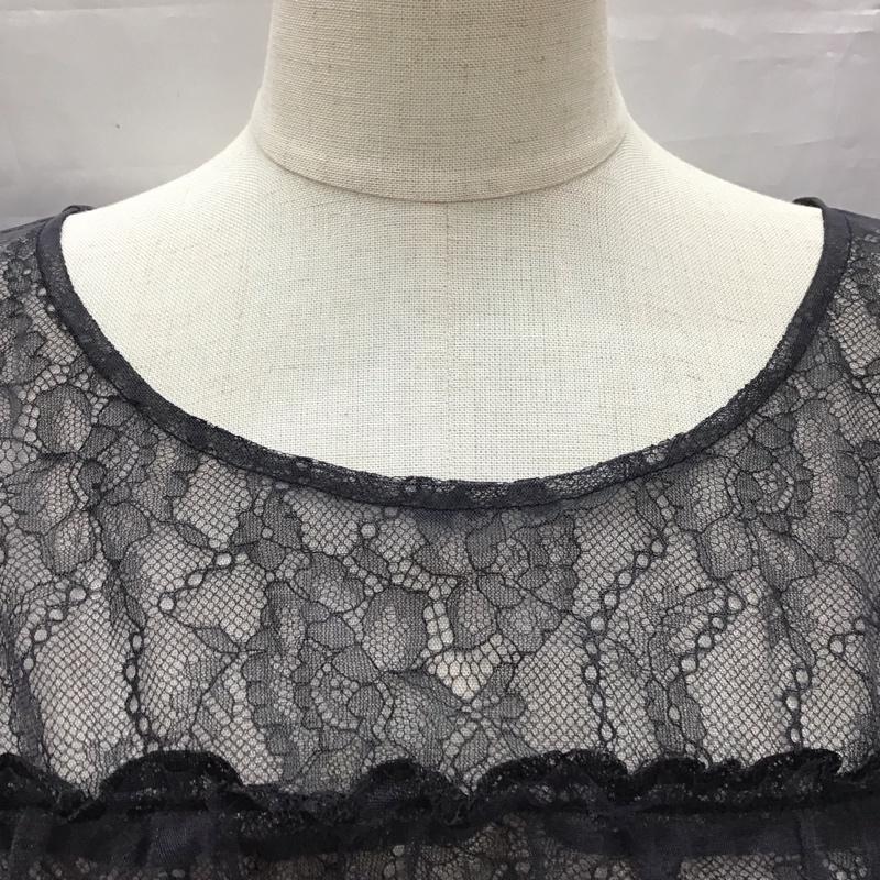 ページボーイ PAGEBOY カットソー 長袖 PB460034ND シアー レース チュール FREE レース柄 黒 / ブラック / レディース USED 古着 中古 10116956