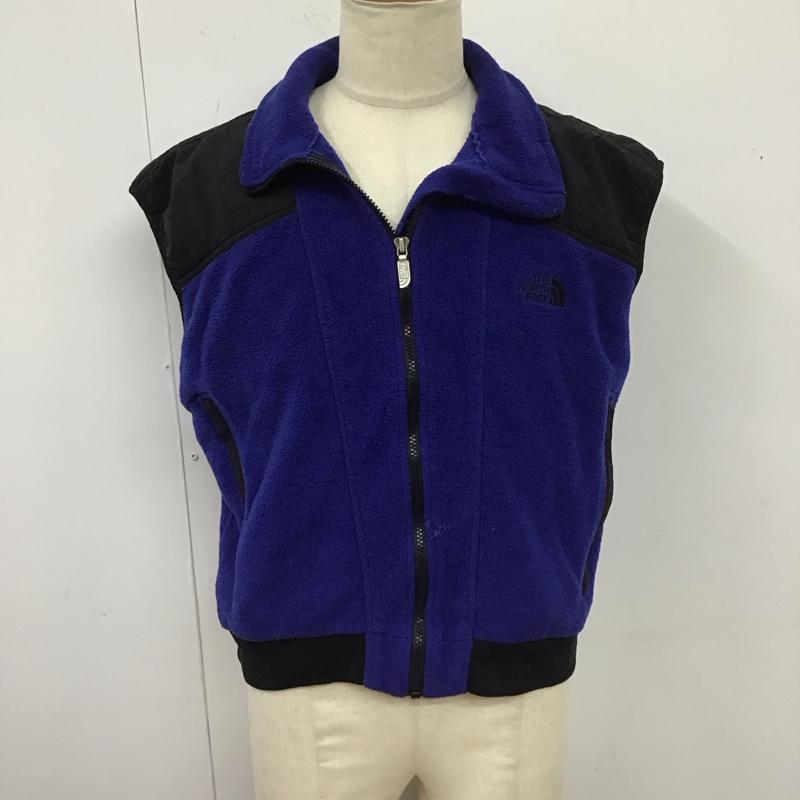 ザノースフェイス THE NORTH FACE ベスト ベスト ジップアップベスト フリースベスト ノースリーブカットソー ロゴ、文字 黒 / ブラック / X 青 / ブルー / メンズ USED 古着 中古 10124196