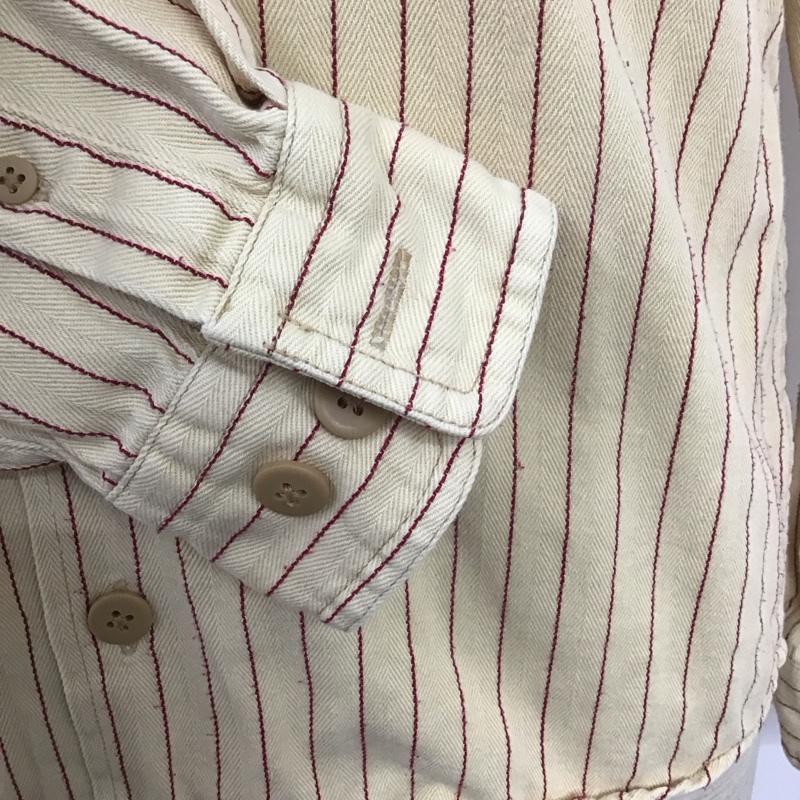 古着 USED シャツ、ブラウス 長袖 長袖シャツ カラーシャツ コカ・コーラ 長袖カットソー ストライプシャツ 古着 M ロゴ、文字 ベージュ / ベージュ /  メンズ USED 古着 中古 10110947