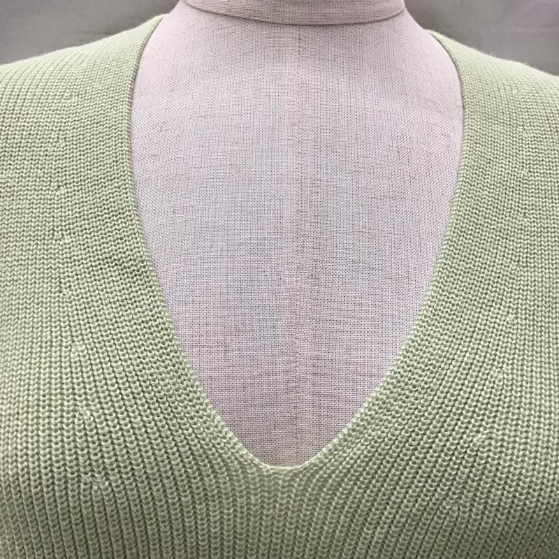 ビス ViS ニット、セーター 長袖 BVM-50080-A Vネック FREE 無地 薄緑 / ライトグリーン / レディース USED 古着 中古 10123419